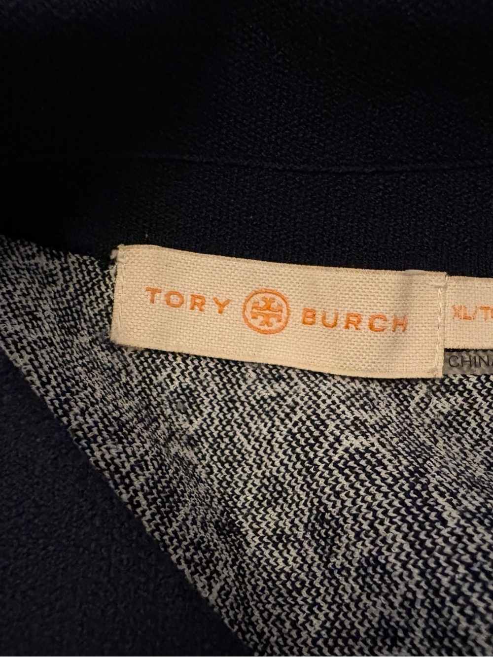 Tory Burch Tory Navy & Classic Ivory White Gemini Link Jacquard Pleated Dress - Picture 7 of 8